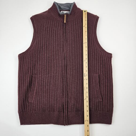Duluth Trading Shetland Wool Sweater Vest Men's L Full Zip‎ Windproof Lined Knit - Picture 6 of 7